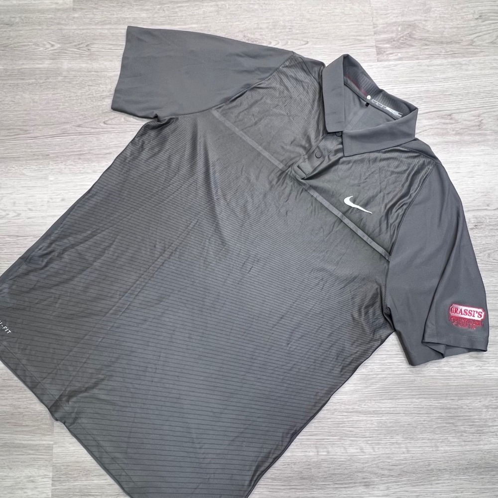 Nike Tiger Woods Collection Mens Gray Dri-FIT Golf Polo Shirt 726209-010 L